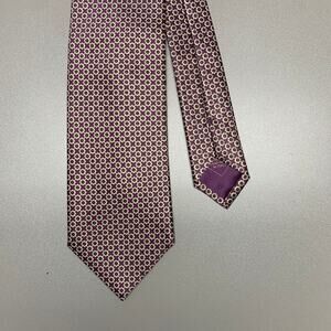 BRIONI Purple Tan Floral Silk Tie